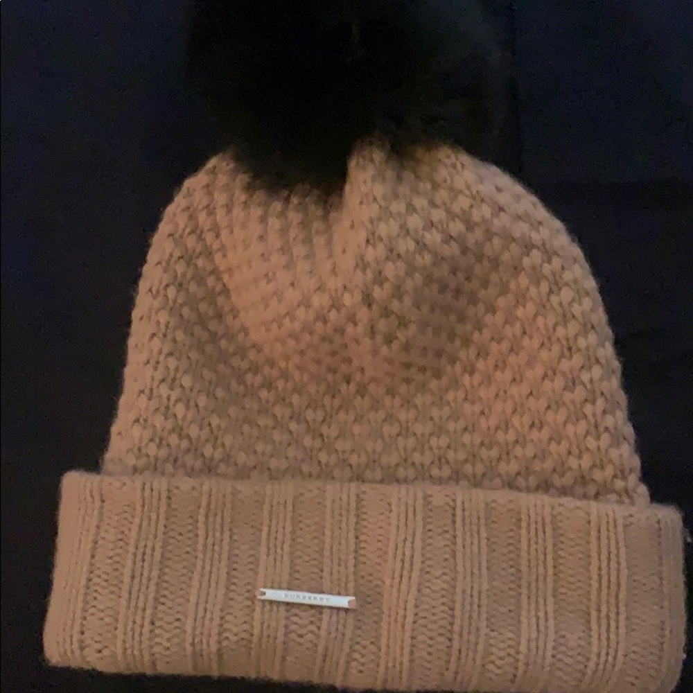 ❄️ Burberry Fur Pom-Pom Wool Cashmere Beanie - Picture 4 of 6